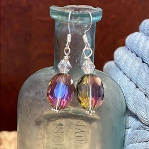 Crystal and glass Faceted Earrings